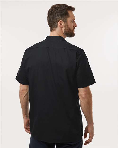 Men's Tall Industrial Short Sleeve Work Shirt – On Model – Back