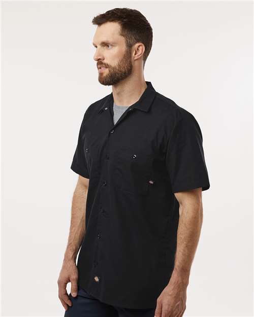 Men's Tall Industrial Short Sleeve Work Shirt – On Model – Side