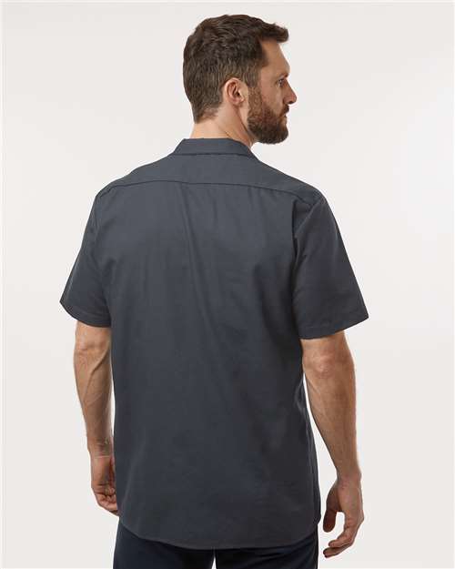 Men's Tall Industrial Short Sleeve Work Shirt – On Model – Back