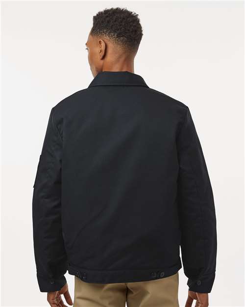 Unisex Insulated Industrial Eisenhower Jacket – On Model – Back