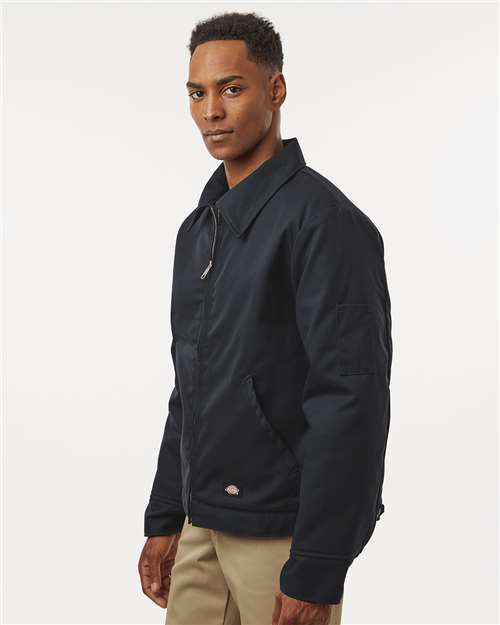 Unisex Insulated Industrial Eisenhower Jacket – On Model – Side