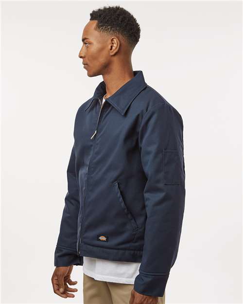 Unisex Insulated Industrial Eisenhower Jacket – On Model – Side