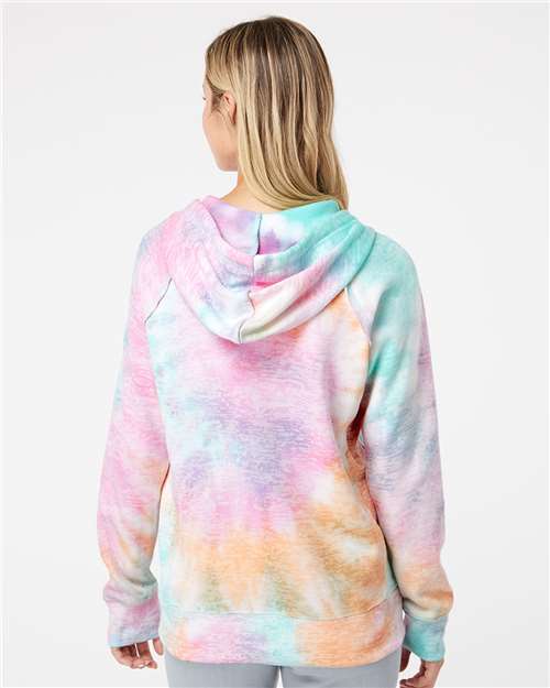 Women’s Courtney Burnout V-Notch Hooded Sweatshirt – On Model – Back
