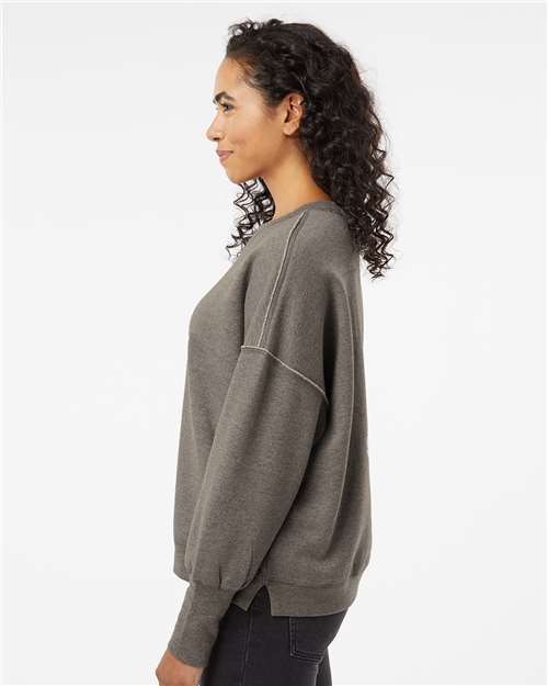 Women's Sueded Fleece Crewneck Sweatshirt – On Model – Side