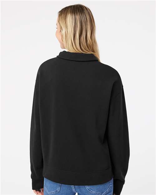 Women's Sueded Fleece Quarter-Zip Sweatshirt – On Model – Back