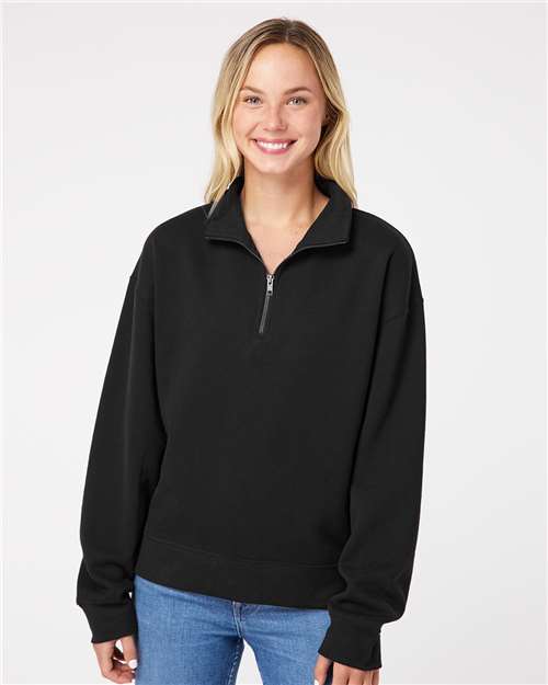 Women's Sueded Fleece Quarter-Zip Sweatshirt