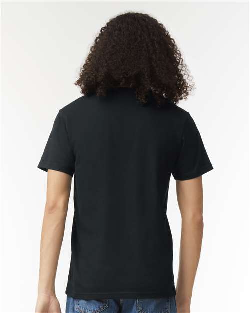 Unisex CVC V-Neck Tee – On Model – Back