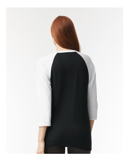 Unisex CVC Raglan Tee – On Model – Back