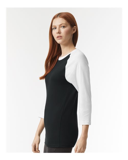 Unisex CVC Raglan Tee – On Model – Side