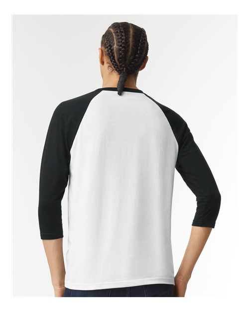 Unisex CVC Raglan Tee – On Model – Back
