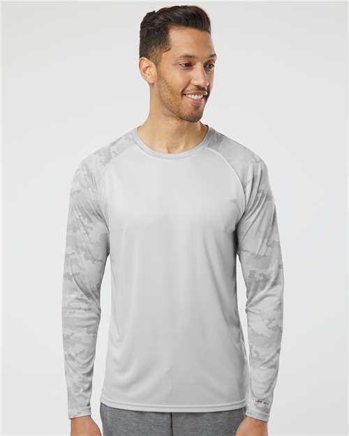 Unisex Cayman Performance Camo Colorblocked Long Sleeve T-Shirt