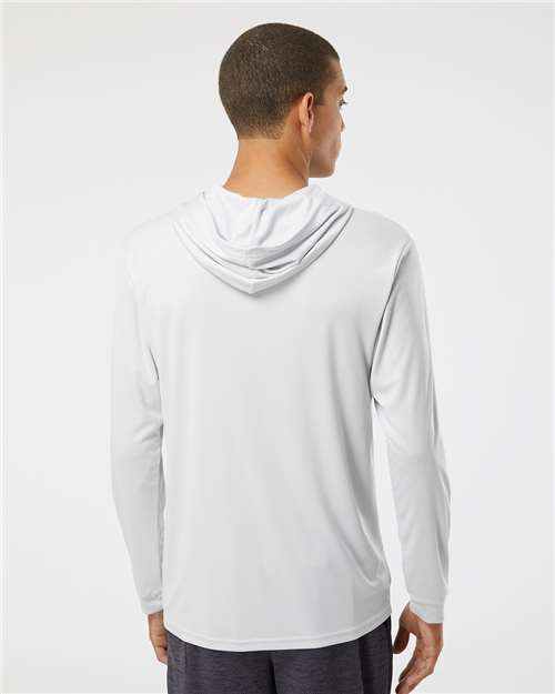 Unisex Bahama Performance Hooded Long Sleeve T-Shirt – On Model – Back