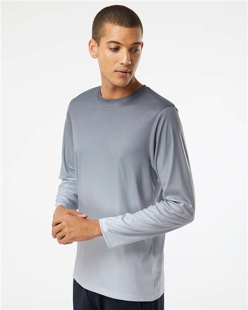 Unisex Barbados Performance Pin Dot Long Sleeve T-Shirt – On Model – Side