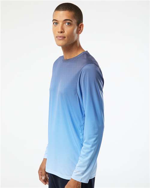 Unisex Barbados Performance Pin Dot Long Sleeve T-Shirt – On Model – Side