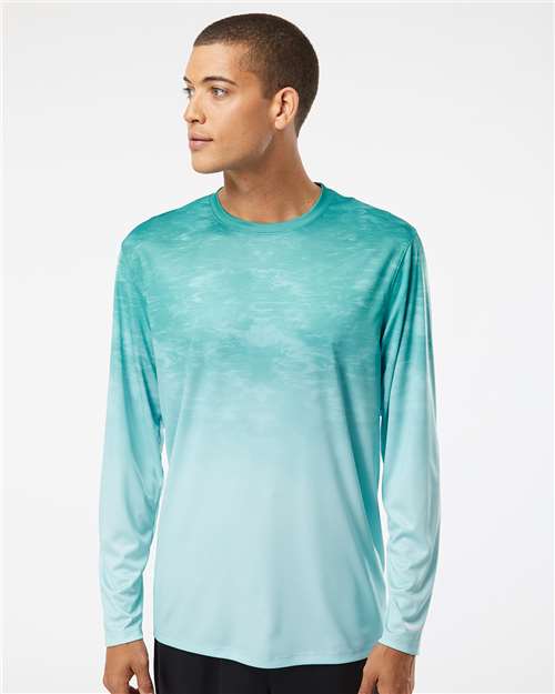 Unisex Montauk Oceanic Fade Performance Long Sleeve T-Shirt – On Model