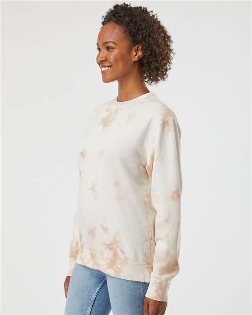 Unisex Midweight Tie-Dyed Crewneck Sweatshirt – On Model – Side