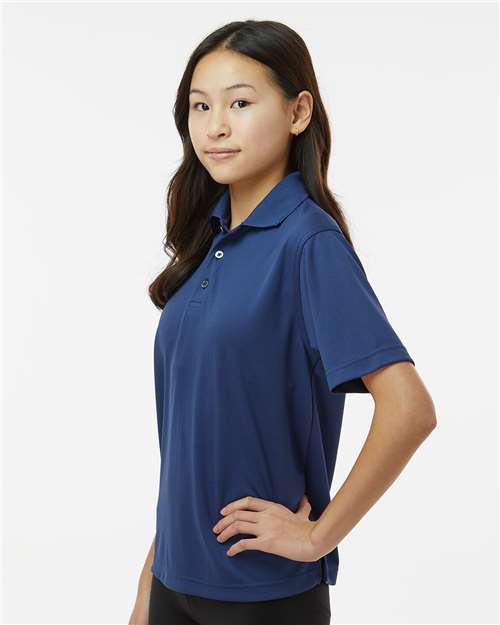 Youth Saratoga Performance Mini Mesh Polo – On Model – Side