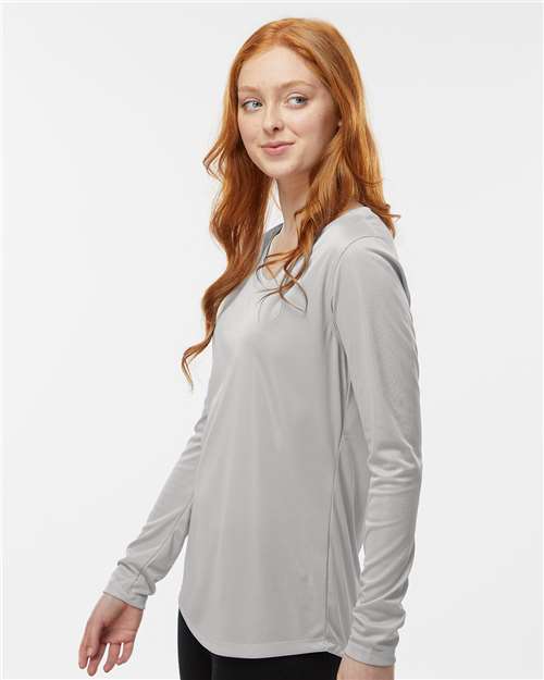 Women's Long Islander Performance Long Sleeve T-Shirt – On Model – Side