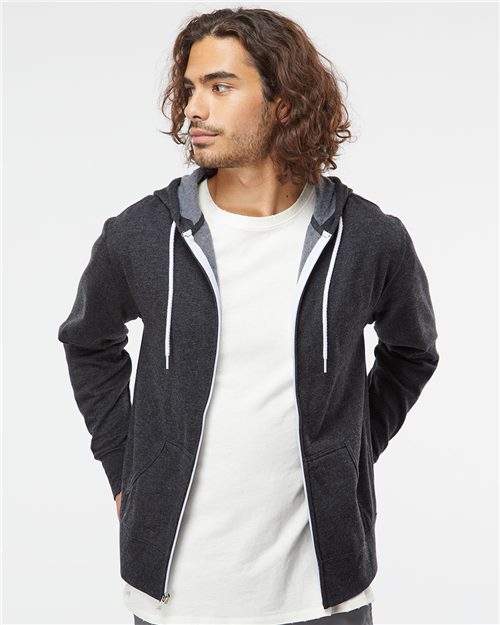 Unisex Lightweight Full-Zip Hooded Sweatshirt