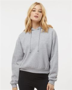 Women's Sueded Fleece Crop Hooded Sweatshirt